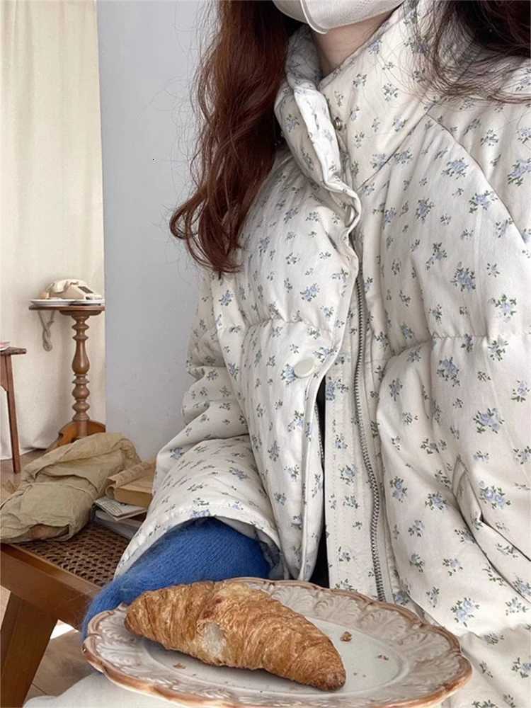 Winter Korea Print Cotton Coats Tops Snow Wear Jackets Elegant Casual Fashion New Chaqueta Loose Women Warm Jaqueta CasacoT251105