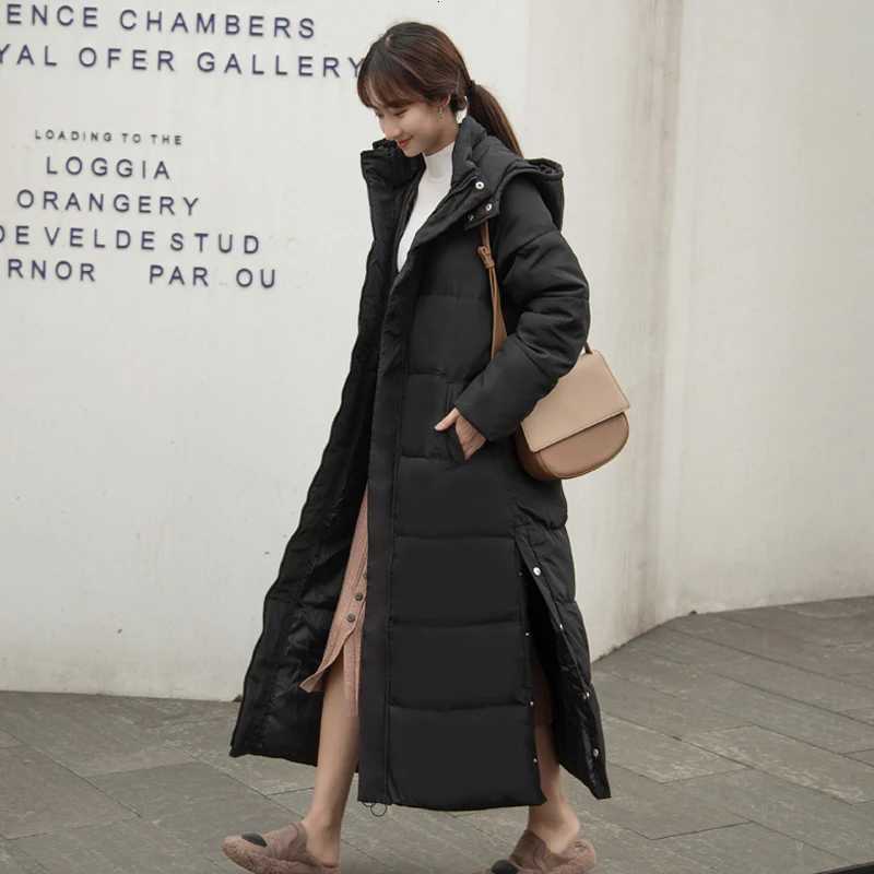 LONG Thick down Sustans parka women with hood down jacket winterr coat cultivate morality fashion eiderdown hoodie with thickT251105