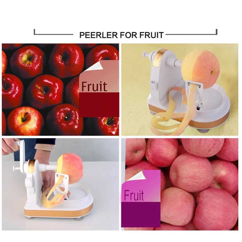 Creative Kitchen Cutter Tool New Handcranked Peeler Stainless Fruit Peeler Slicing Machine Fruit Machine Peeled Kit C251105