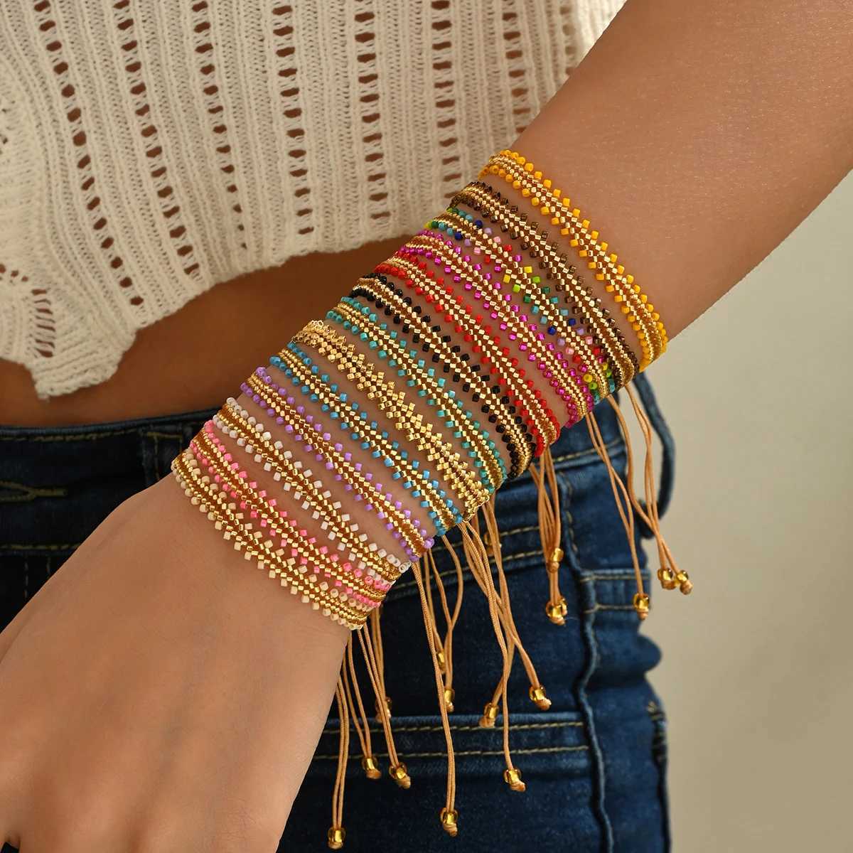 BLUESTAR Simple Style Miyuki Beaded Bracelet for Women Fashion Handmade Adjustable Colorful Jewelry Gift Pulseras FemmeXJ251105