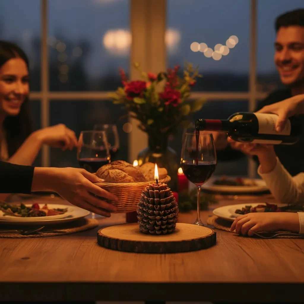 Christmas Pinecone Scented Candle Festive Holiday Soya Wax Candle for Home Decor Gift C251105