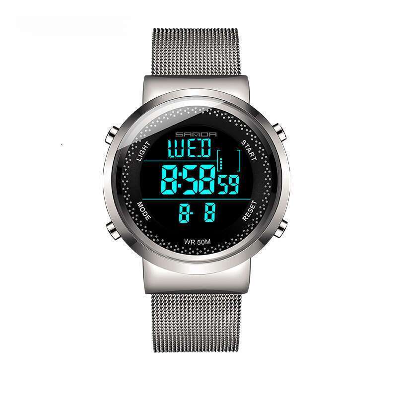 DHwatches Sanda New Mesh Strap Men's Electronic Korean Version Simple Trendy Casual Waterproof Women's Watch