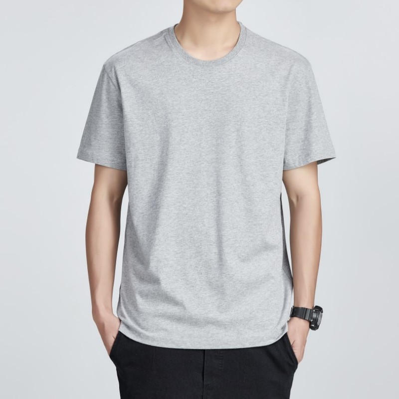 Men's T-Shirts Men's Plain White Crew Neck T-Shirt, Short Sleeve Cotton Basic Tee, Comfortable Casual Top for Daily & Summer Wear