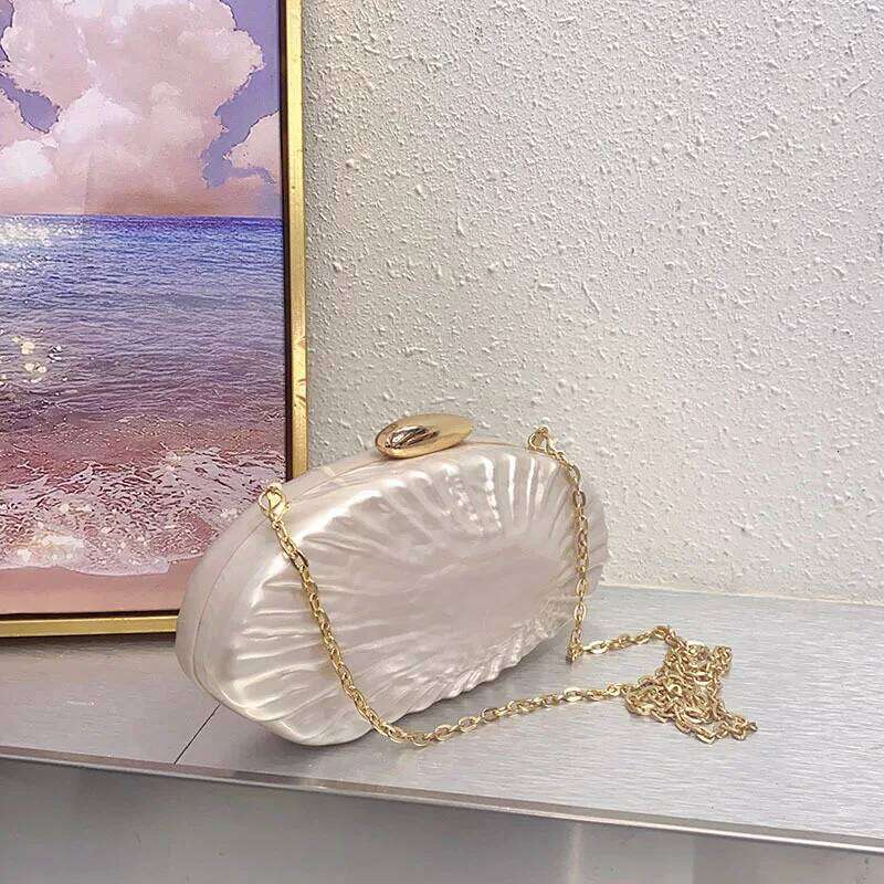 Designer Bags New Oblique Span Shell Pleated Acrylic Fashion Wedding Dinner Clutch Bag Luxury Bag