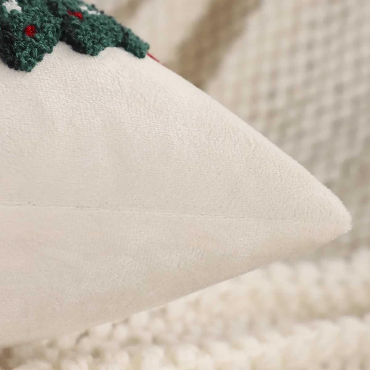 1 PC Christmas Tree Throw Pillow Cover Velvet Embroidery Candy Christmas Decoration Living Room Y251105