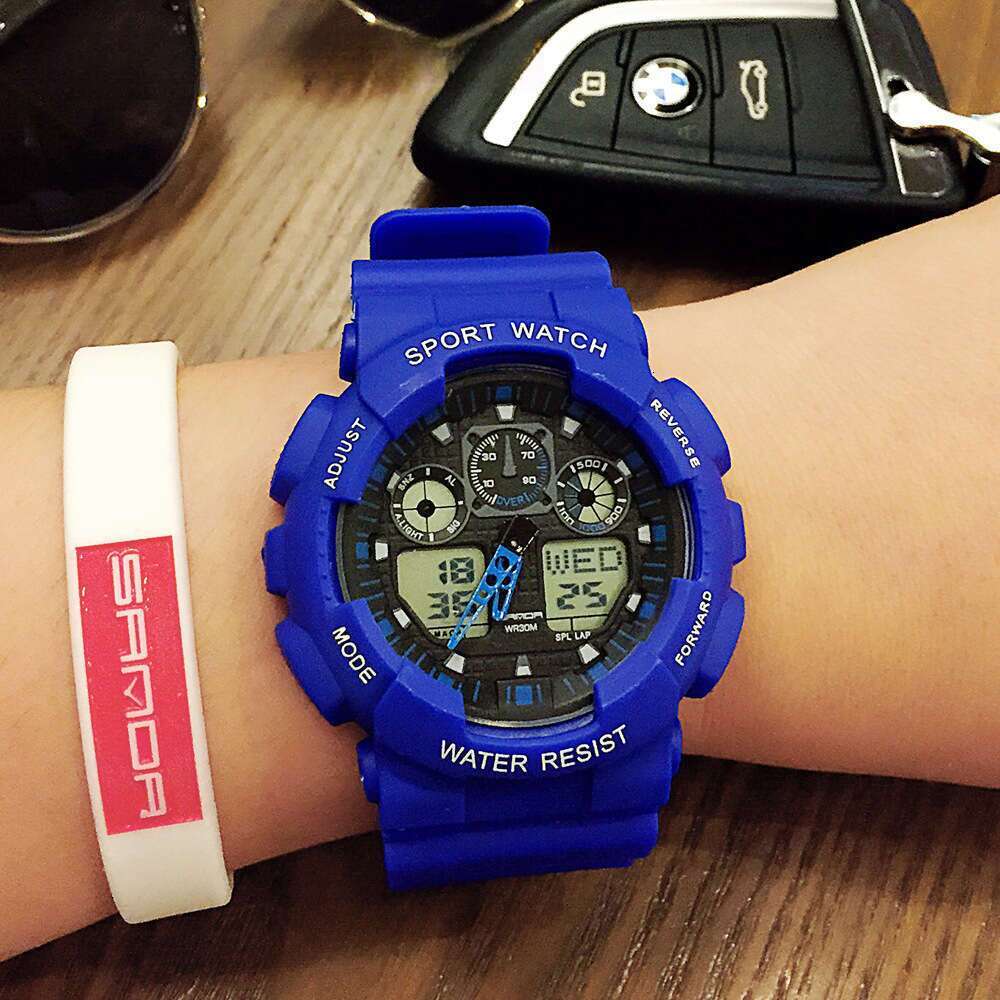 DHwatches SANDA Special Sale TJ Dual Display Men and Women Student Waterproof Electronic Watch