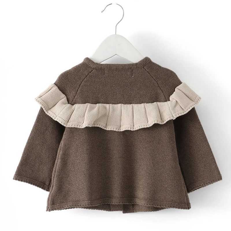 Infant Outfit Autumn Baby Sweater Set Girls Knit Hearts Long Sleeve Knitted Cardigan Ruffled Pleated Skirt Baby Clothes 2Pcs Y251105
