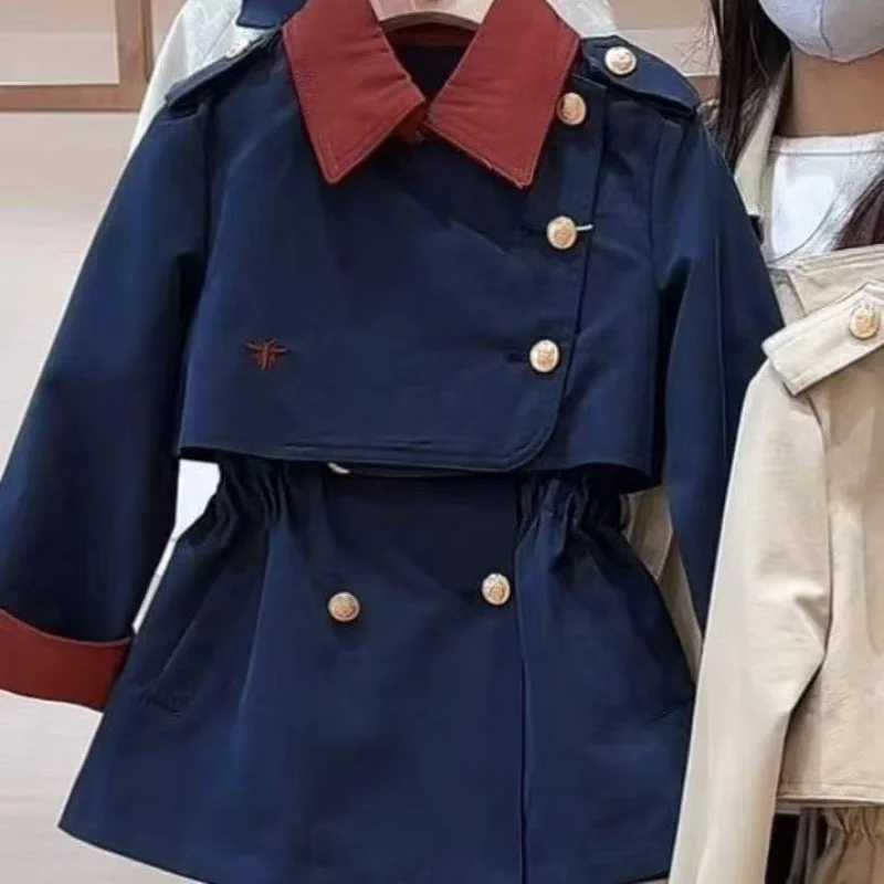 Girls Autumn And Winter Set 2025 New Mid Sized Childrens Windbreaker Vest Skirt Princess Style Two piece Set Y251105