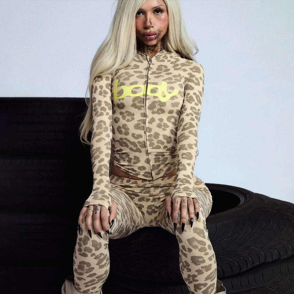 2025 Autumn Women's New Fashion Hooded Camouflage Print Sleeve Sports Trendy Slim Fit Long Pants Two-Piece Set