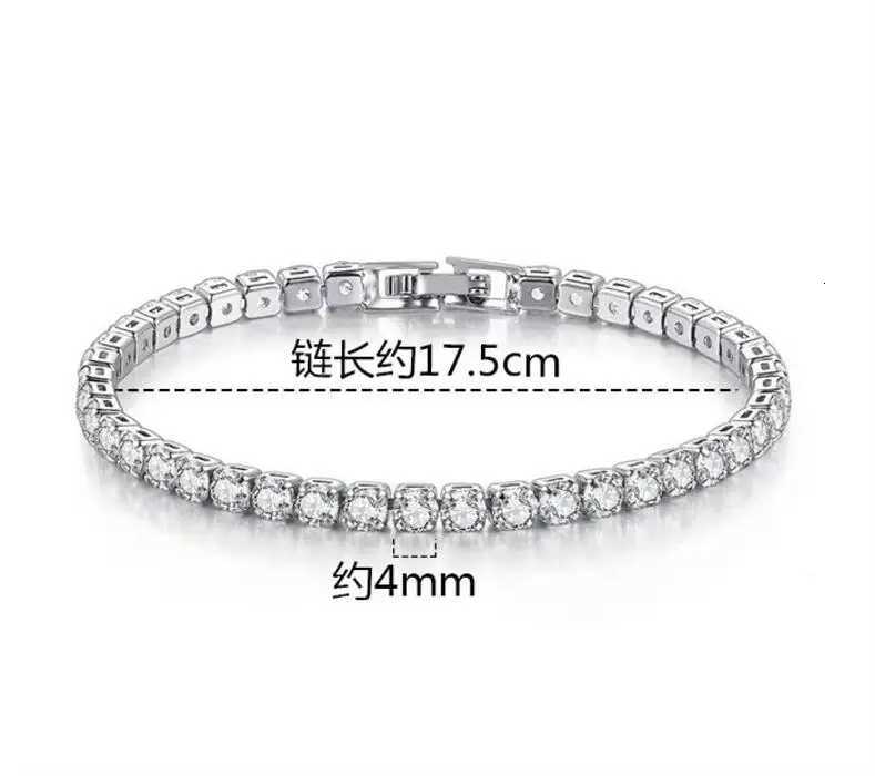 Double Row Moissanite Tennis Bracelet 3mm White Gold Plated Sterling Silver Lab Diamond with GRA Bracelet For Women MenXJ251105