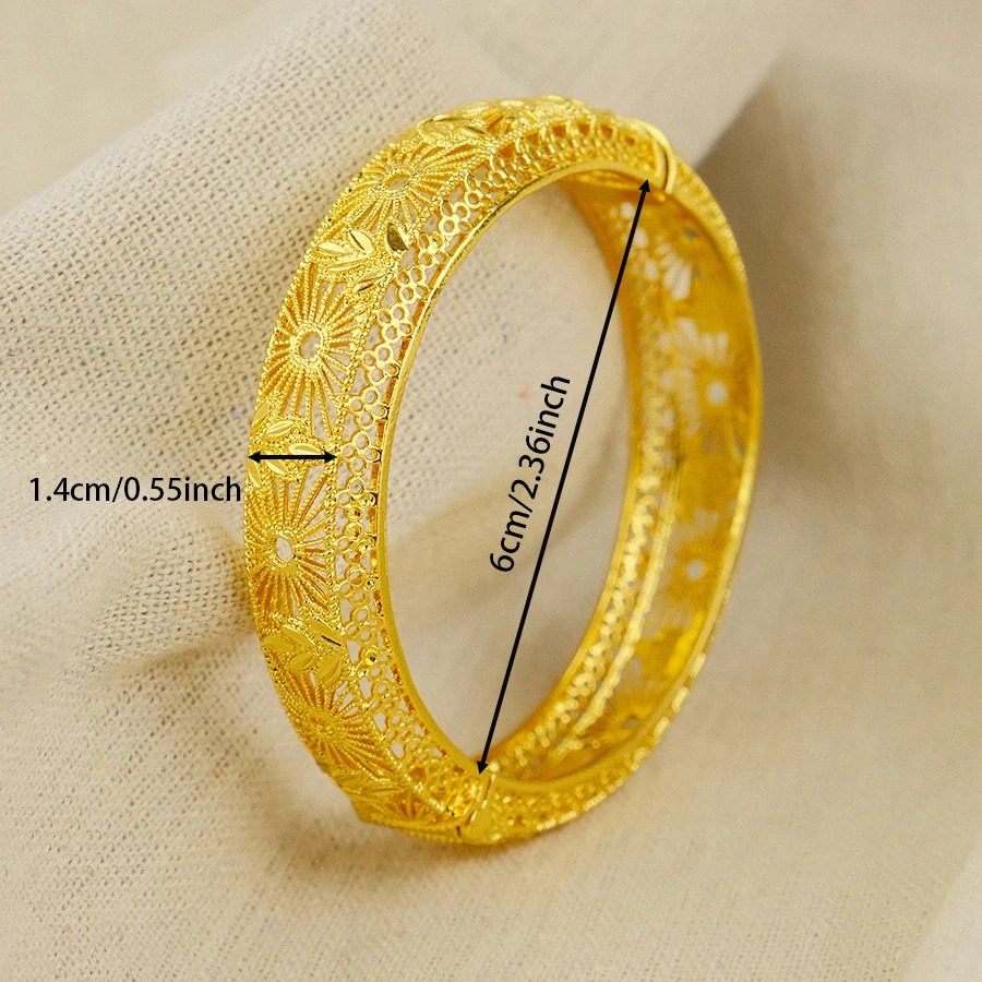 14Pcs Dubai 24K Gold Color Bracelets For Women Jewelry s Indian Bangles African Wholesale Wedding Bridal 251031