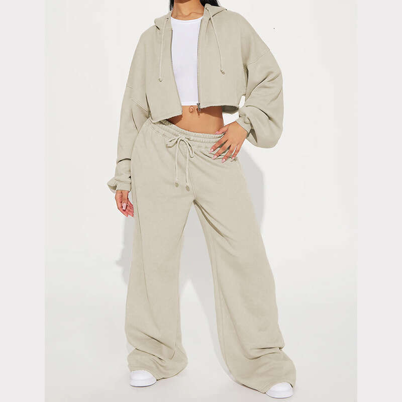 Spring Autumn New European And American Foreign Trade Women's Fashion Long Sleeve Sports Casual Sweatshirt Set B5