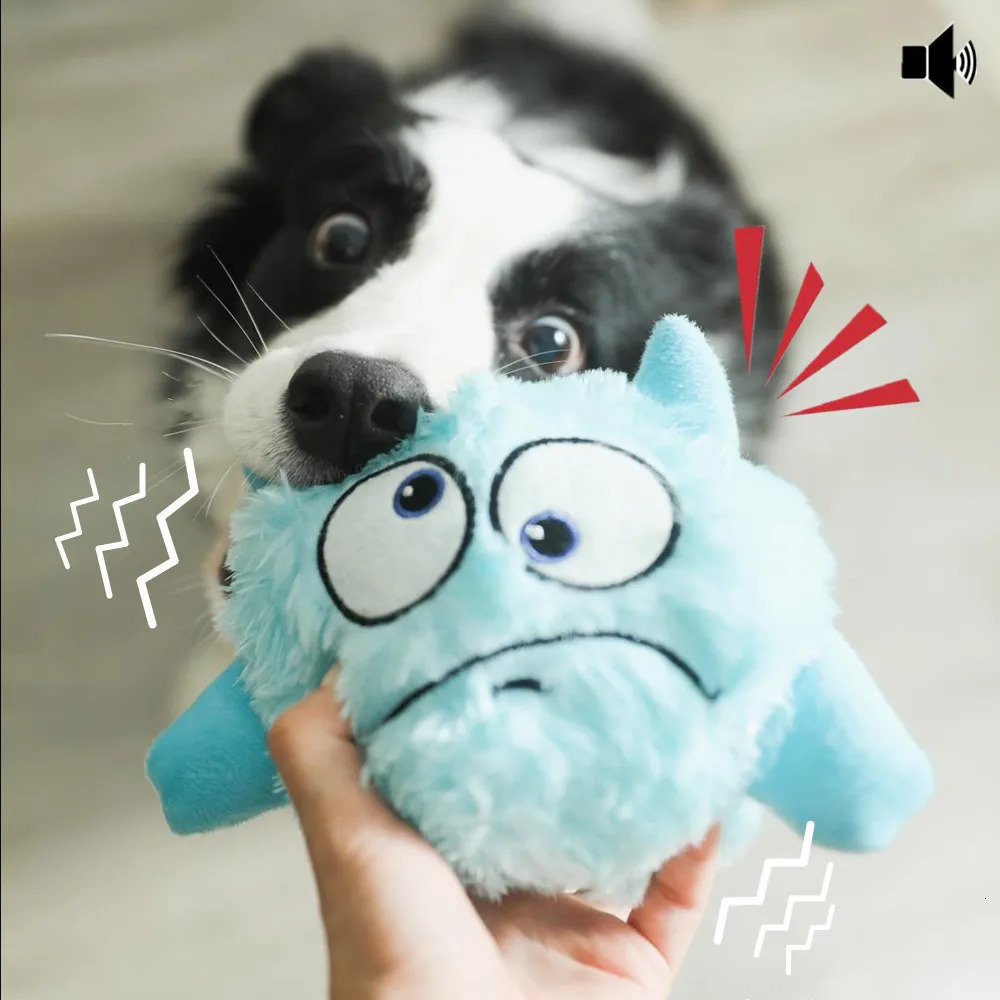 Interactive Dog Toy Bounce Giggle Shaking Ball Dog Plush Toy Electronic Vibration Automatic Motion Sound Monster Puppy Toy 250402