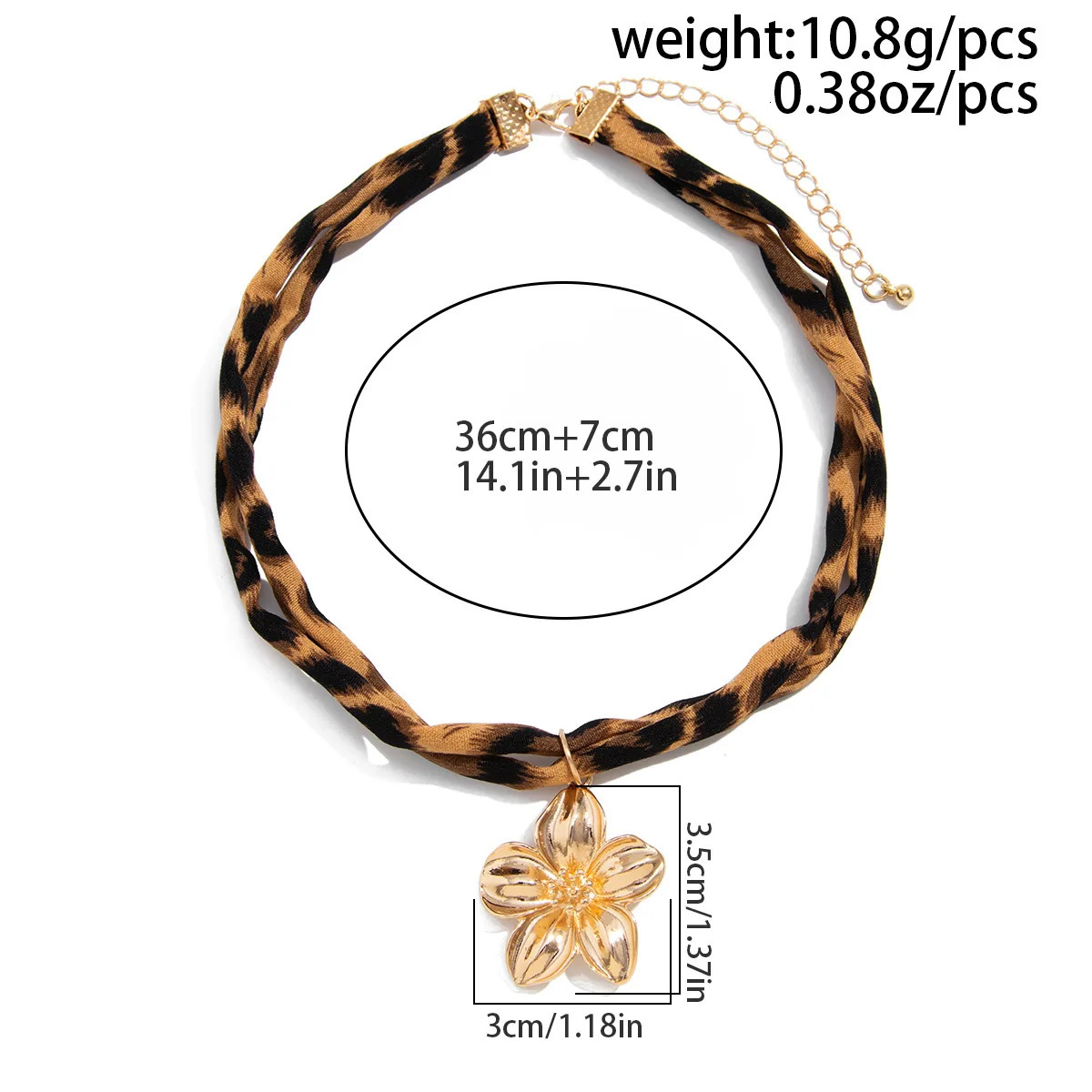 Retro Gold Color Alloy Flowers Clarbone Chain Necklace Portia Ribbon Women Necklace Fashion Summer Jewelry Accessories 251031