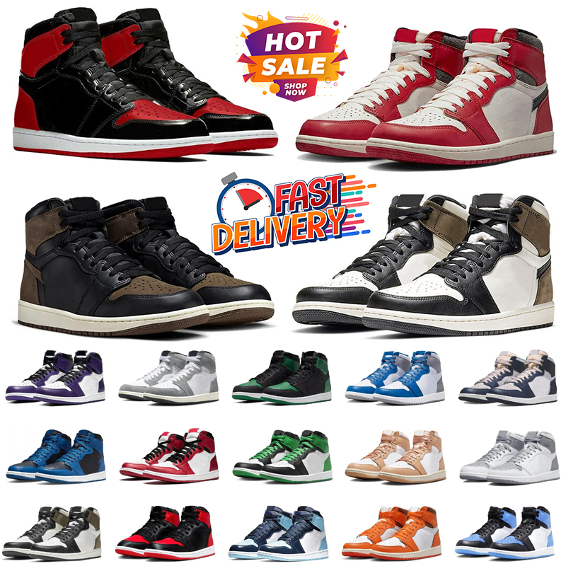 designer high 1s Basketball Shoes Palomino Washed Black Obsidian Multi Black Gold Black White Bred Womens Sports sneakers schoenen 36-46