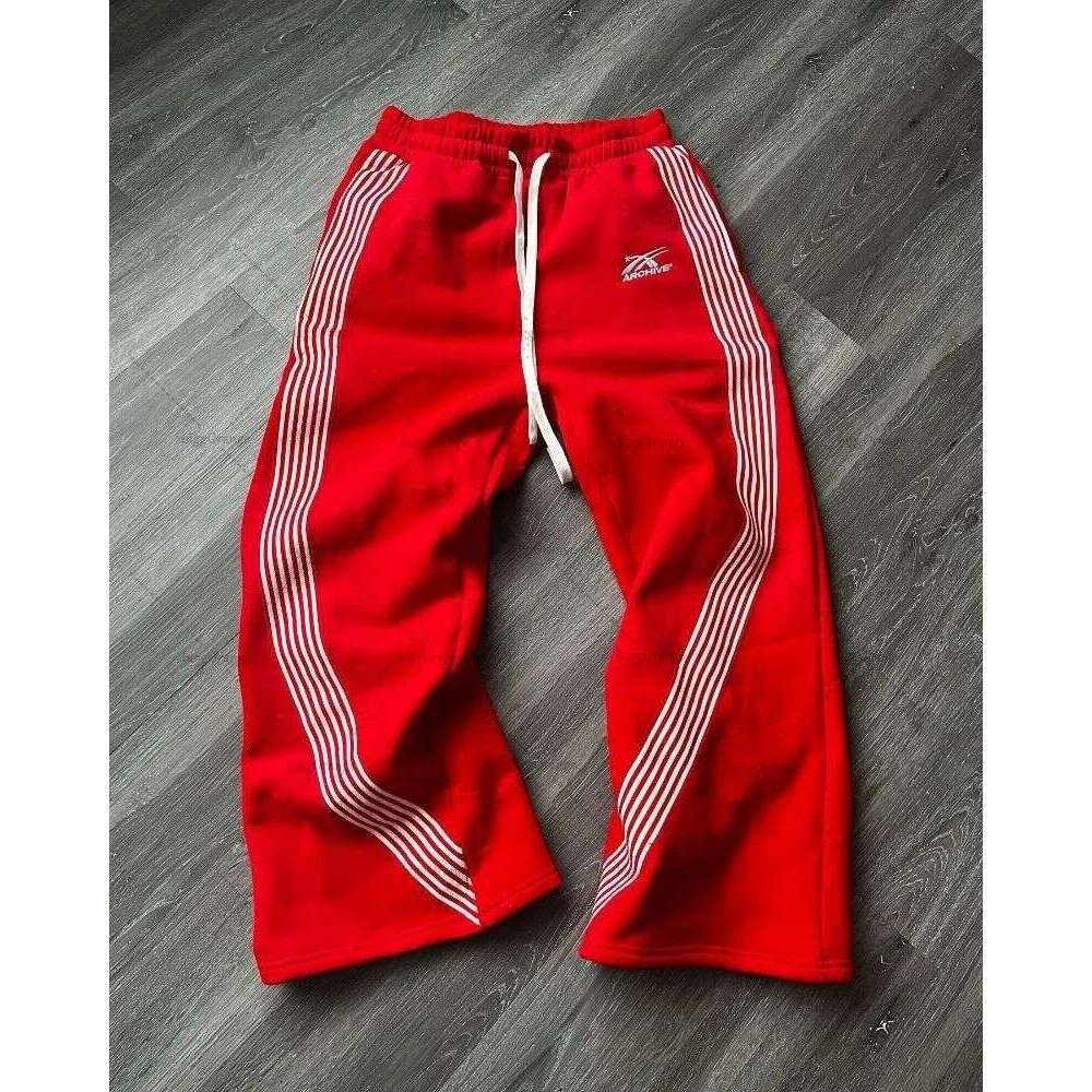Casual Plus Size Men's Long Cross-Border Versatile Sweatpants Loose Trendy Fleece Couple Pants B5