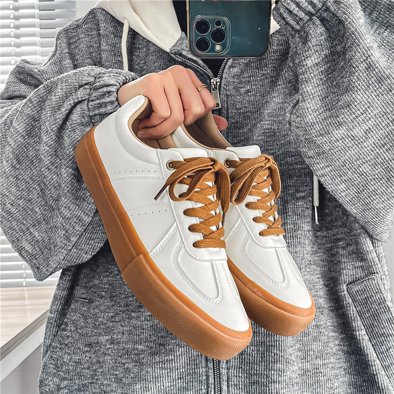 2025 Bestseller Men's Fashion Sneakers-Trendy Leather White Casual Retro Minimalist Style Skateboarding Shoes New