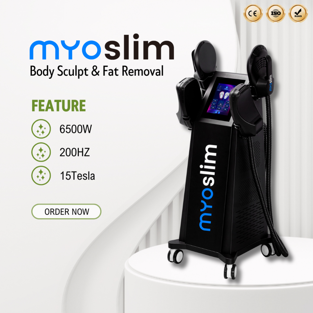 EMS RF 6500W Electrical Muscle Stimulation Device with Myoslim Technology for Body Contouring and Muscle Power Building