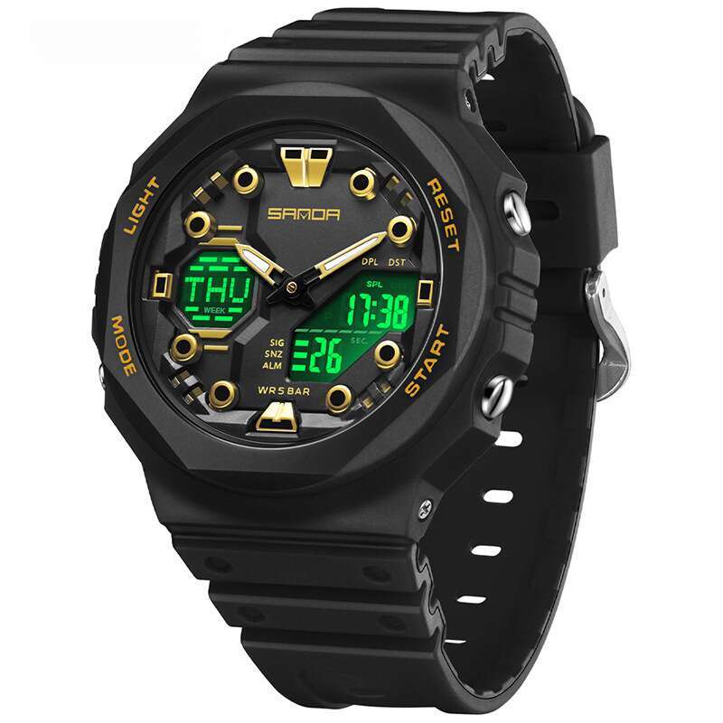 DHwatches Sanda Electronic TikTok Live Multi-Function Alarm Clock Waterproof Cool Junior High School Student Watch