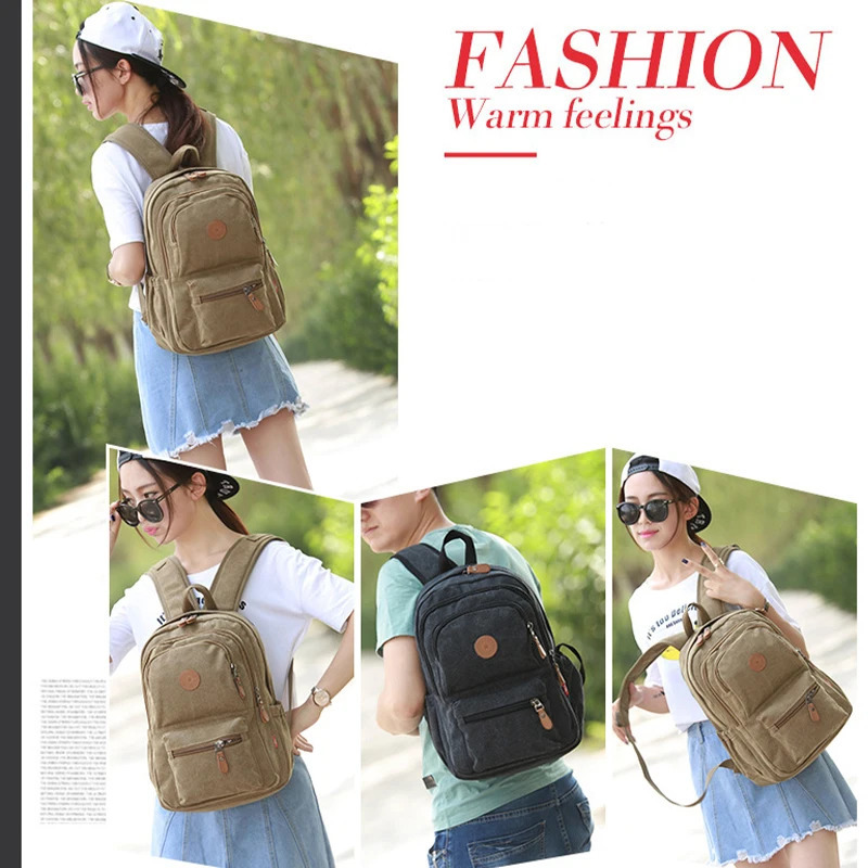 Korean Version Trendy Backpack Casual Canvas Backpack Unisex Travel Computer School Bag Large Capacity Retro Student Backpack 251104