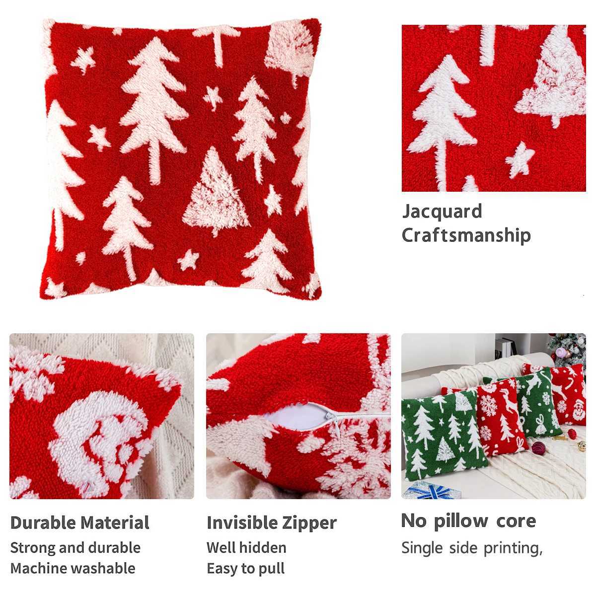 1pc Christmas plush pillowcase Christmas tree reindeer snowflake soft and comfortable cushion cover without pillow core Y251105