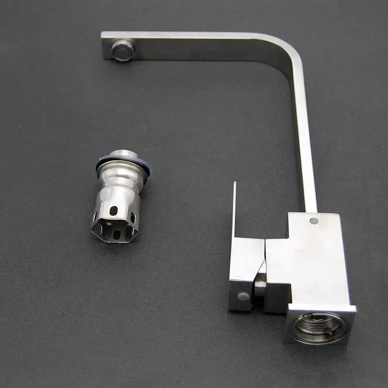 Bed Gold Stainless Steel Kitchen Faucet 360 Degree Swivel Deck Mounted Hot and Cold Mixer Spout Single Handle Sink Tap Crane Y251104