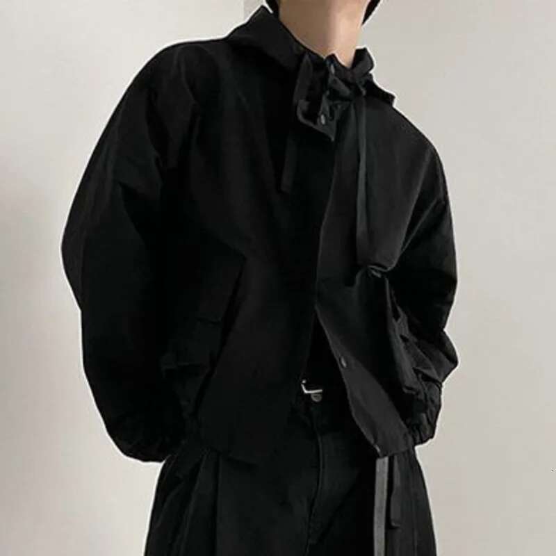 IEFB New Style Hooded Jacket Spring Loose Trend Cargo Jackets Zipper Solid Color Fashion Tide 2023 Casual Men's Clothing 9A7586