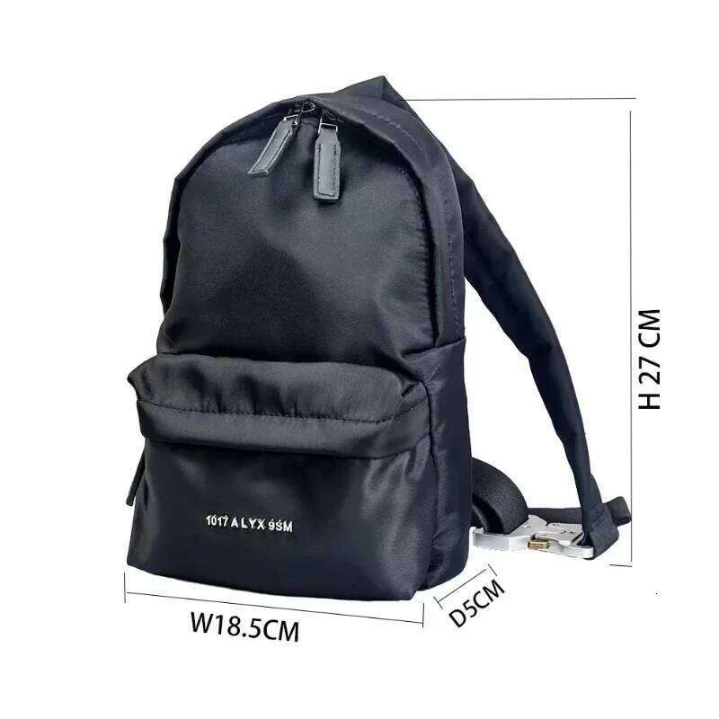 Nylon Fabric Backpacks High Street Fashionable Men Women Travel Metal Socket Letter Logo Rossbody Bag Simple Backpack High Quality