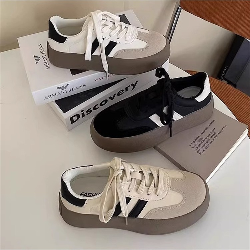 Designer casual shoes free shipping 2025 new round toe thick sole white shoes luxury board shoes wear outdoor for womens mens