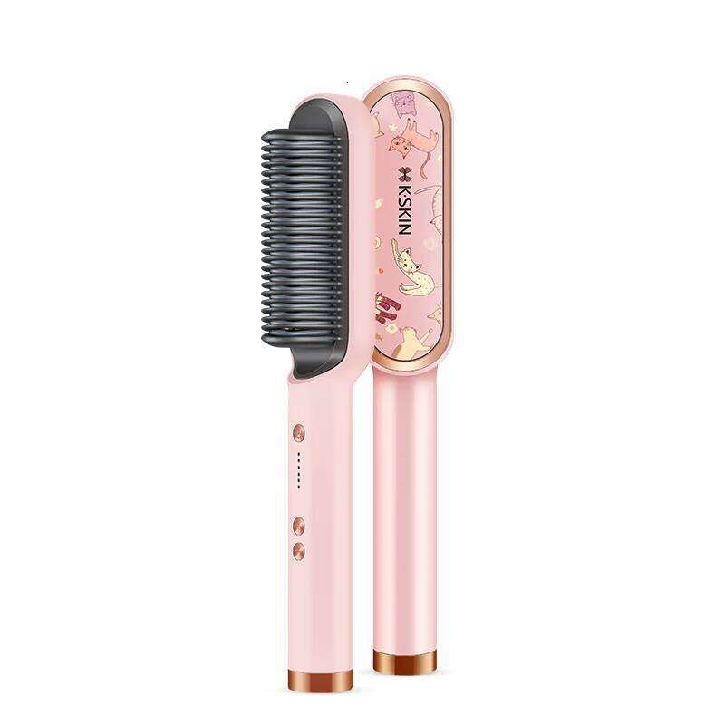 2In1 Professional Ionic Hair Straightener Curler Brush Ceramic PTC Heating Fast Straightening Curling Iron Hot Comb Styling Tool Xiusiyuan251105