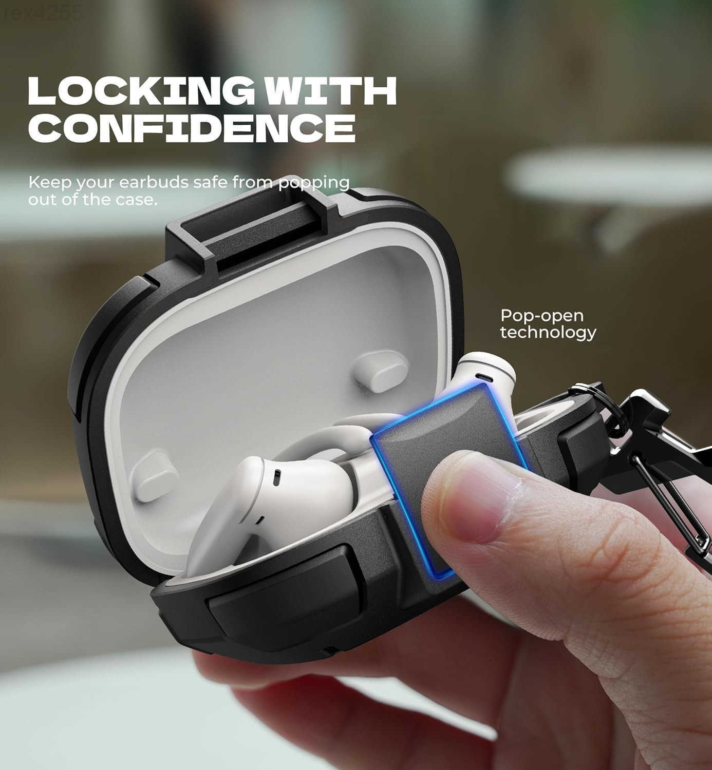 for Beats Powerbeats Pro 2 Case with DropProofL ockS hockproofR uggedB umperC asesP rotectiveC overw ithC arabinerK eyringC leanerK itf orP owerbeatsP