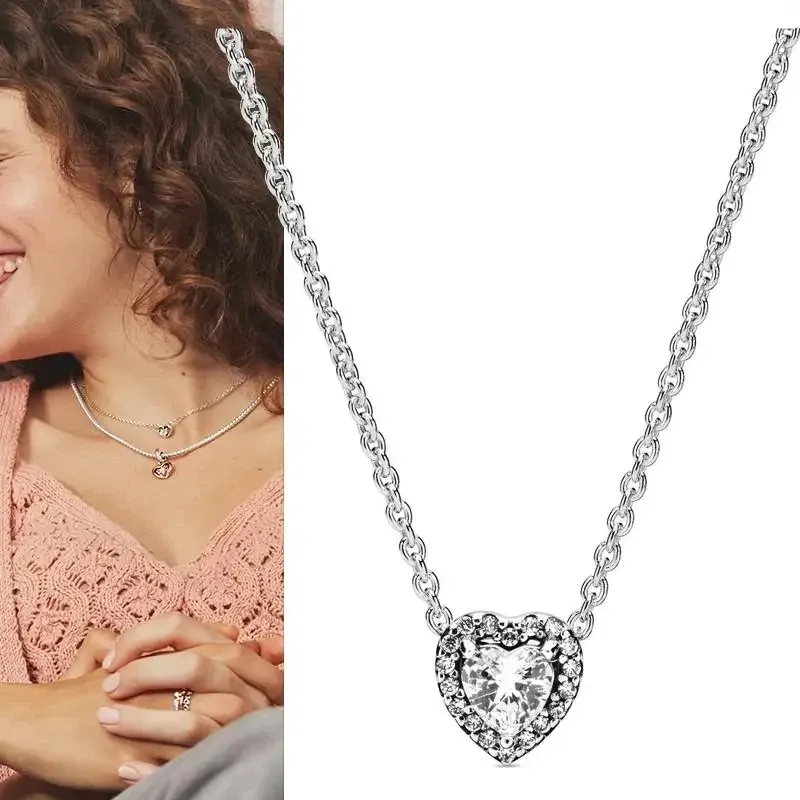 925 Silver Necklace Pendant Heart-shaped New Heart-shaped Necklaces Suitable for Women's Holiday Jewelry Gifts Free Shipping