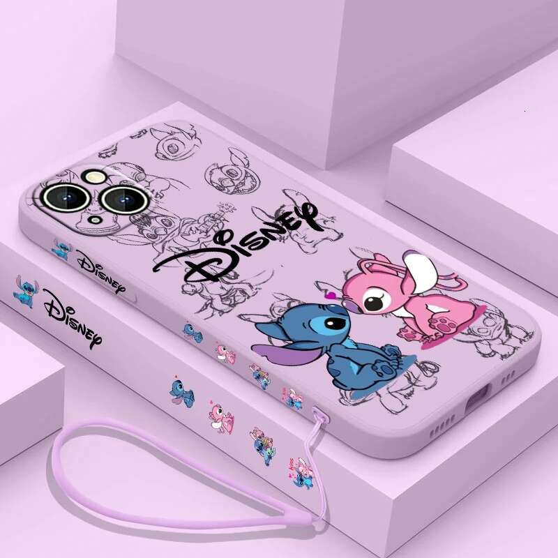Super Cute Phone Case For Apple iPhone 15 14 13 12 11 Pro Max Plus 8 7 SE Liquid Left Rope Soft Cover