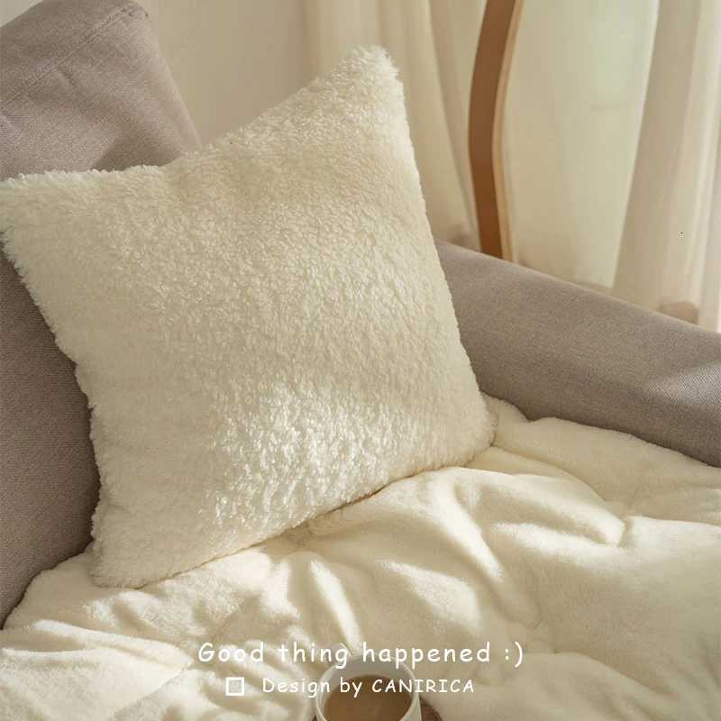 Plush Cushion Cover Cozy Faux Fur Pillow Cover For Sofa Living Room Car 4545 Decorative Pillows Nordic Home Decor Pillowcases Y251105