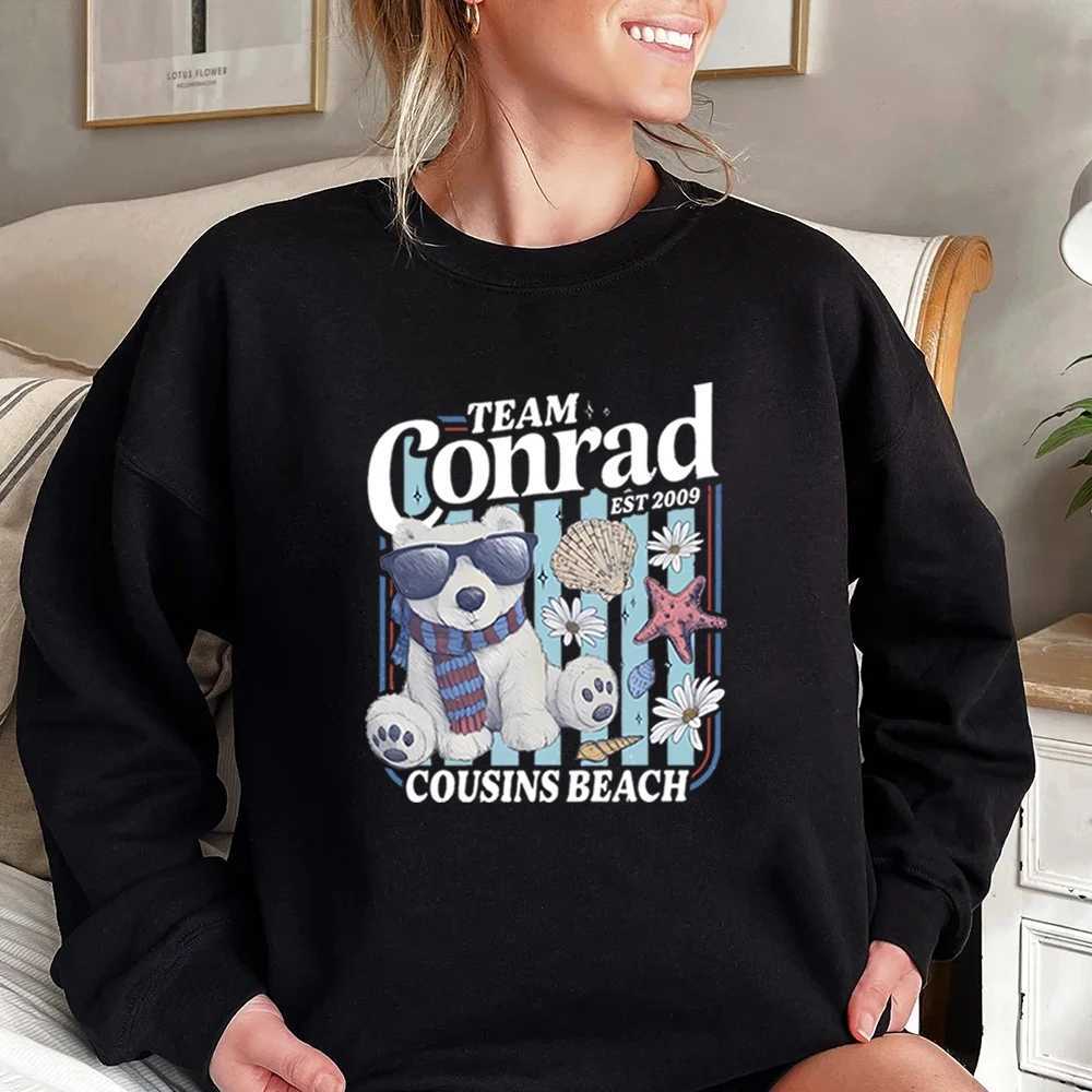 Team Conrad Junior Mint Bear Sweatshirt Summer Hoodie Cousins Beach Sweater Printed Summer Romance Book Casual SweatshirtsT251105