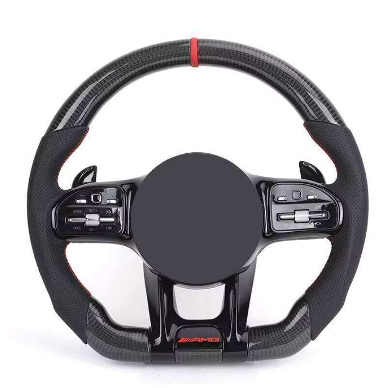 Black Style Half Perforated Leather Carbon Steering Wheel for Mercedes Benz W213 C238 W463 W464 W222 C217 CLS C257 W205 C63 AMG
