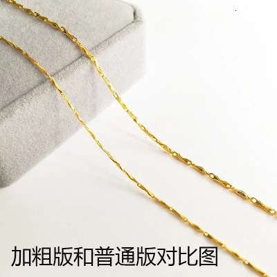 Nude Necklace 925 Sterling Silver Thin 18K Color Gold Plated Female Clavicle Chain Matching Non-Fading