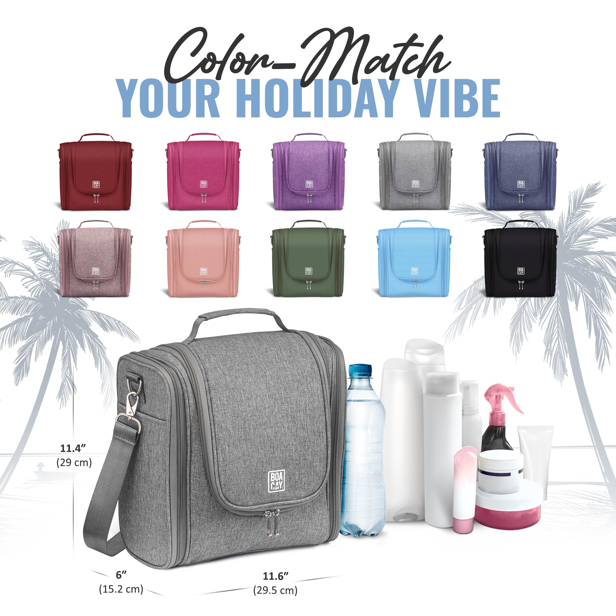 Durable Hanging Toiletries Holder: Spacious Multifunctional Travel Storage Pouch Ideal for Showers & Baths