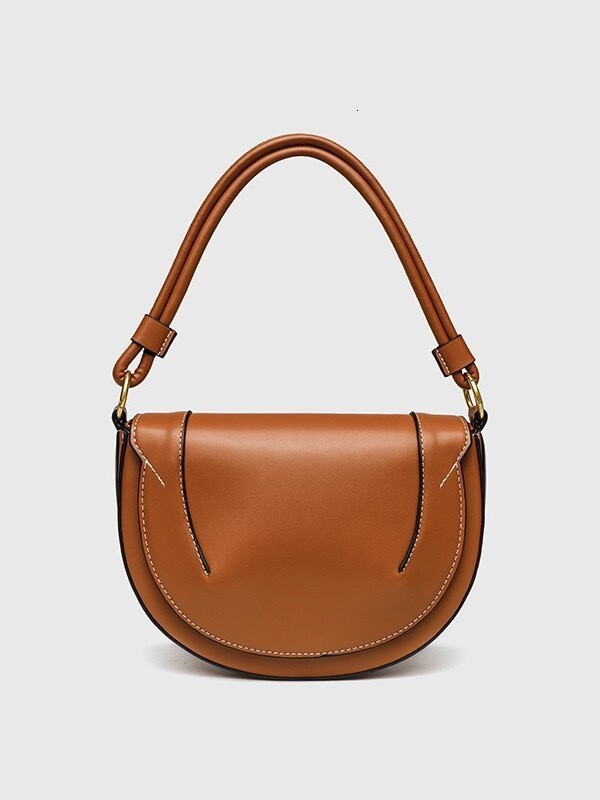 Spanish Cross-Border Women's New Saddle Magnetic Clasp Flap Stitching Decor Handbag Shoulder Crossbody Bag for Women