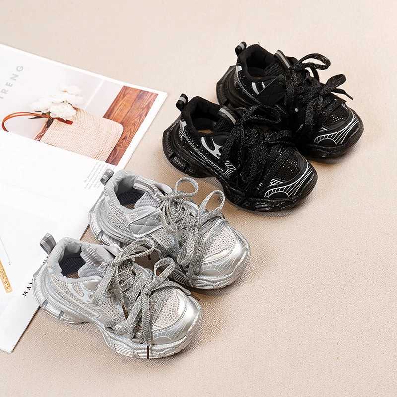 2024 Autumn New Children Sneakers for Girls Fashion Korean Style Soft Comfortable Casual Anti-slippery Sweet Bowtie Sports ShoesT251105