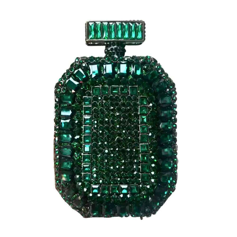 Designer Bags Blue/Gold Bottle Glass Crystal Evening Bag Perfume Box Dia Women Wedding Purses Bridal Rhinestone Clutch Lady Party Handbag Hot Selling