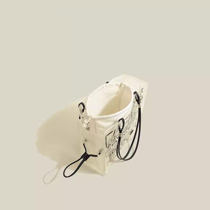 2025S New Model Designer Popular Transparent Large Capacity Graffiti Women S Fashionable Niche Single Shoulder Tote Bag Totebag