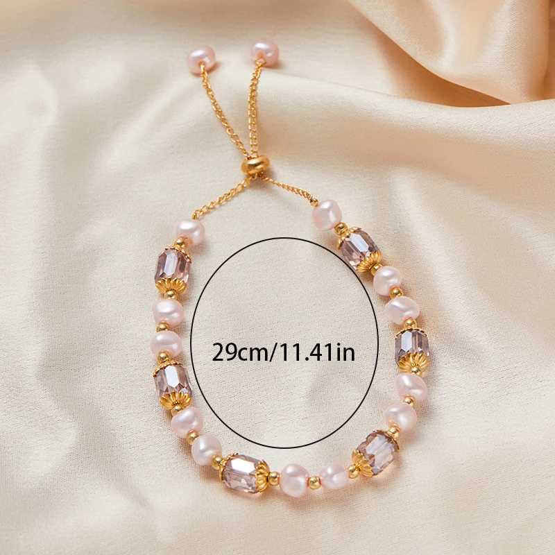 Vintage Purple Imitation Pearl for Women Girls Fashion Design Crystal Adjustable Chain Jewelry Gifts C251105