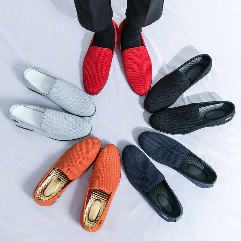 Large size simple breathable 2024 Spring and Autumn new men's business casual set loafers