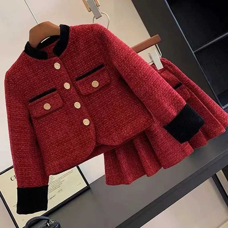 Pleated Skirt Set Clothes for Girls 10 to 12 Years Children Girl Winter Clothing Fashion Childrens Setup Outfit Autumn Wear Old Y251105