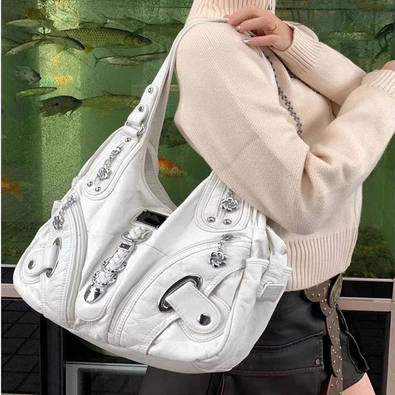 Retro Subculture Large Capacity Womens Handbag Soft Crossbody Fashion Ladies Tote Bag Harajuku Aesthetic Bags 251031