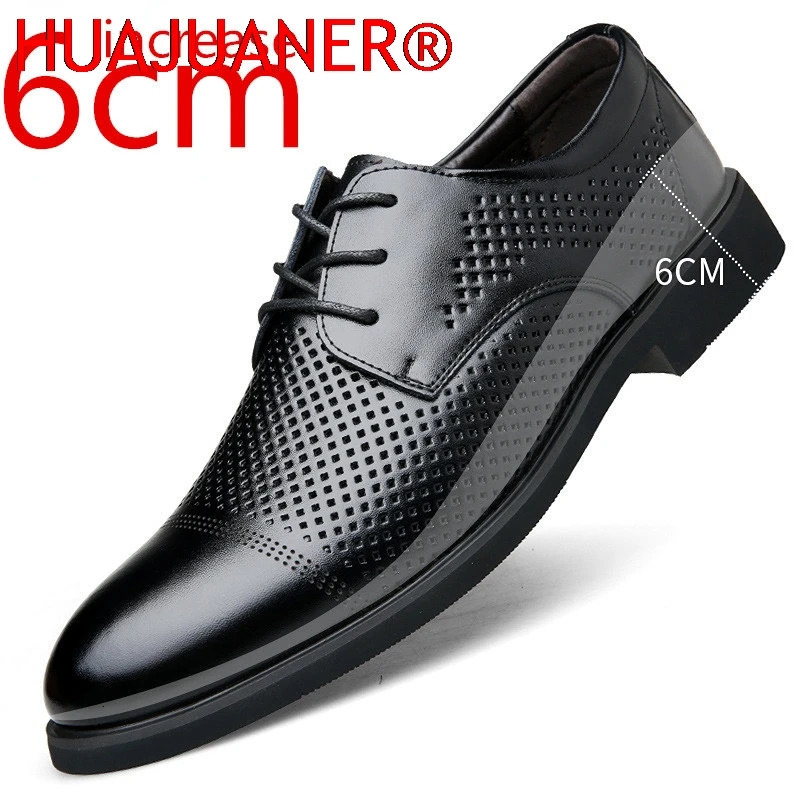 Height Increasing Shoes Men Taller Elevator Shoes 6CM Invisible Insole for Daily Mens Heighten Increased Wedding shoes Man 251103