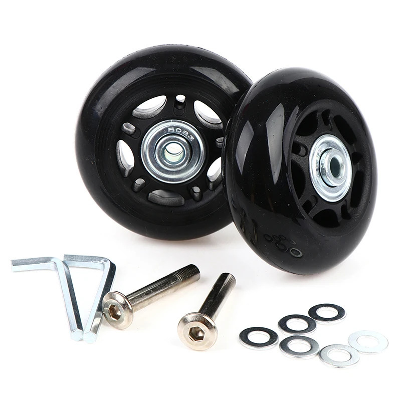 2pcSet OD 68mm Black Luggage Suitcase Replacement Wheels Suitcase Repair Axles Deluxe Black With Screw Tool DIY 251031