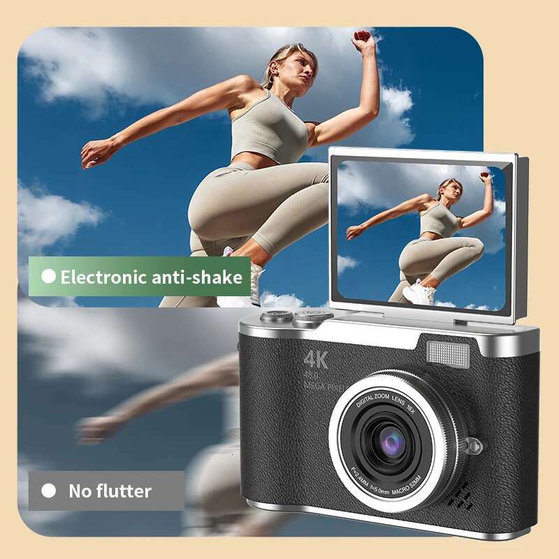 4K CCD 8X Zoom for Student 48MP Compact Digital Photography 180°Flip Screen Selfile Camera RENEAR