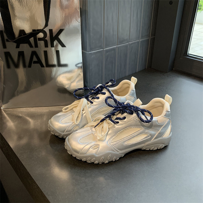 Designer casual free shipping 2025 new round toe thick soled shoes outdoor sports for women